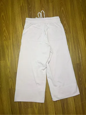 Quince High Rise SuperSoft Fleece Cropped Wide Leg Pants Pink XS thumbnail 3