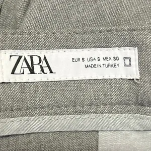 Zara Women's Gray High Waist Straight Tapered Leg Trousers Dress Pants Size S thumbnail 4
