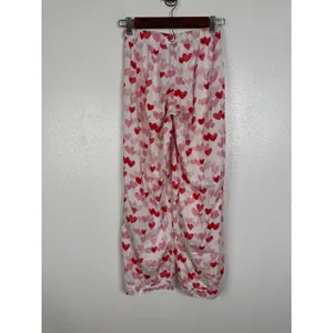 Pottery Barn Teen Pajama Set Small Pink Red Heart Print Cotton 2 Piece PJ Set thumbnail 6