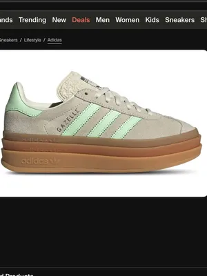 adidas Originals Gazelle Bold Sneakers Mint Green Grey Stacked Platform Suede K4 thumbnail 8