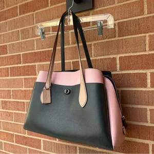 Coach Lora Carryall tote Colorblock in Pewter/Pine Green Aurora Multi Leather thumbnail 2