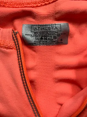 NEW Athleta Orange Fitted Long Sleeve Quarter Zip Active Workout Gym Shirt S thumbnail 4
