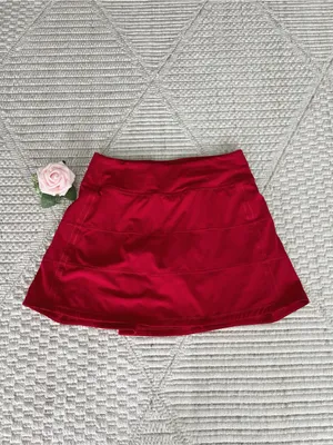 Lululemon Pace Rival Athletic Woman’s Red Pleated Activewear Skort Size 2 thumbnail 5