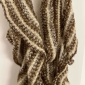 Mixit Brown Multicolor Long Ruffle Scarf with Tassels thumbnail 3