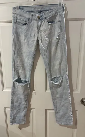 American Eagle Outfitters Light Blue Stretch Skinny Jeans thumbnail 1
