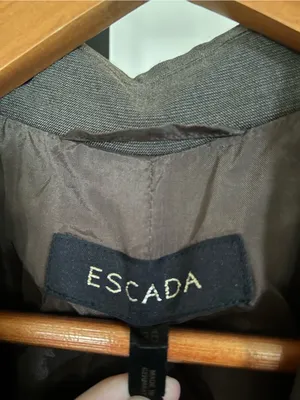 Escada Womens Pure New Wool Tailored Blazer Pants Suit Set Brown Size 36 (Small) thumbnail 4