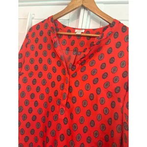 J. Crew Red‎ Blouse Size Small Red thumbnail 3