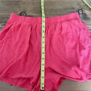 Linen Blend Pull On Shorts Coral Hibiscus by Wild Fable Size Small thumbnail 6