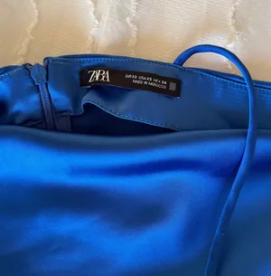 ZARA Cobalt Blue Silk Dress thumbnail 4