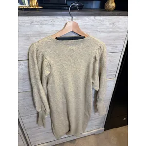 A New Day Women Oatmeal Beige Puff Sleeve Knit Sweater Dress Size M thumbnail 5