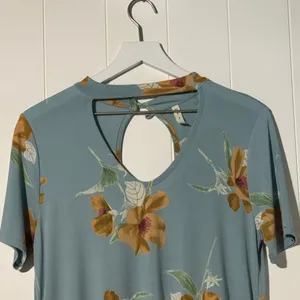 MTS Blue Floral Mini Dress Short Sleeve Pocket Swing Casual Dress Medium thumbnail 4