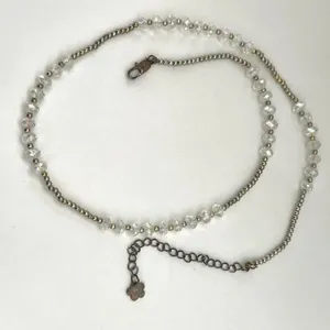 Silver tone clear crystal beaded necklace thumbnail 8