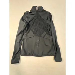 Merrell Womens‎ Black Full Zip Athletic Jacket Mesh Back Thumbholes Mock Neck thumbnail 2