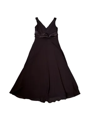 Jones Studio A-Line Midi Dress Satin Waist Bow Tie Flowy Hem Y2K Whimsigoth thumbnail 6