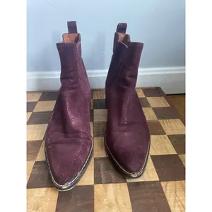COACH Bowery Chelsea Bootie $395 Bordeaux Ankle Boot Metallic REXY size‎ 7 thumbnail 2
