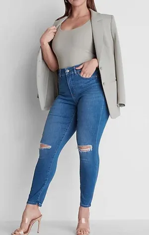 Express Curvy High Rise Skinny Jeans thumbnail 1