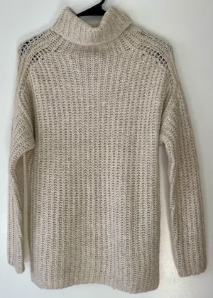 Beige High Neck Longline Sweater thumbnail 15