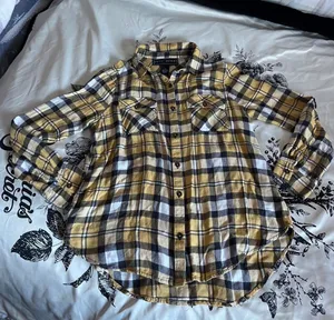 Polly & Esther Y2K plaid button-up flannel shirt thumbnail 1