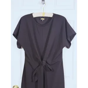 ALEXIA ADMOR Tie-Waist Sheath Dress Womens XL Black Cocktail Minimal Career LBD thumbnail 5
