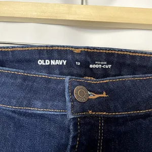 Old Navy mid-rise boot-cut dark wash‎ denim women's jeans size 12 cotton blend thumbnail 3