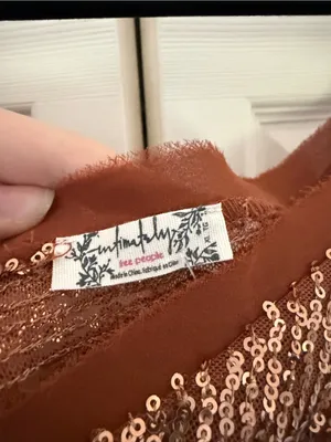 NWT Free People Shimmer & Shine Bodysuit in Sunset Orange Brown Sequins Size XL thumbnail 8
