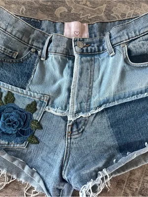 REVICE Light Blue Denim Jeans with patches thumbnail 2