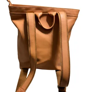 Mark And Graham Vegan Leather Backpack Top Zipper Camel thumbnail 4