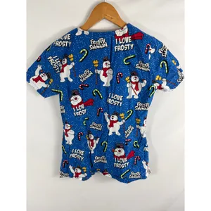 Disney Frosty the Snowman Short Sleeve Scrub Top Size XS thumbnail 3