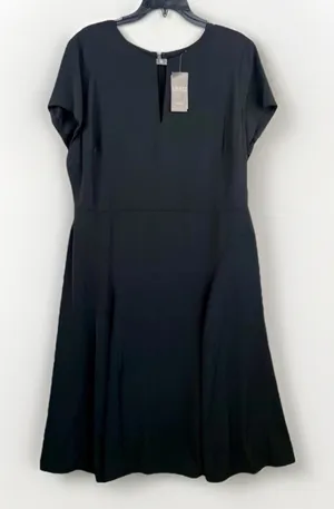Lauren Ralph Lauren Black Short Sleeve Metal Plaque Keyhole Crew Neck Dress 16 thumbnail 1
