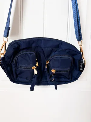 Punch Navy Crossbody Bag with Gold-Tone Hardware thumbnail 2