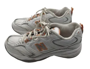 New Balance WX407WO Cross Training Shoes Size 7.5 White Orange Walking Running thumbnail 1