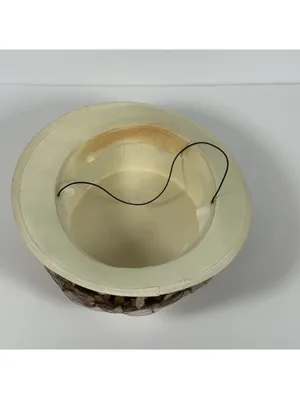 Vintage Ladies' Ivory Satin Hat with Brown Leaf Detail thumbnail 8
