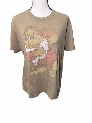 Disney Snow White Seven Dwarfs Grumpy Brown Graphic T-Shirt Adult Size M thumbnail 2