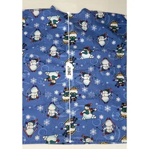 JIJ Scrubs Blue Snowman Snowflake‎ Scrub Medical Top LARGE Wintertime Snow thumbnail 7