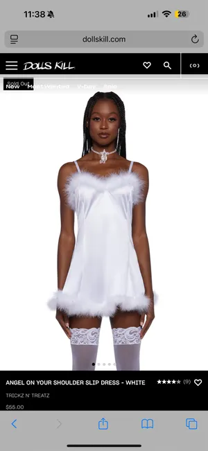 Dolls Kill ANGEL ON YOUR SHOULDER SLIP DRESS - WHITE thumbnail 2