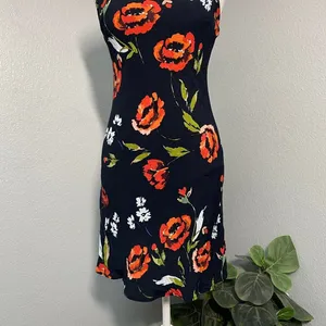 Olivaceous Black Red Floral Mini Dress Grunge Alt Summer Casual thumbnail 3