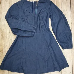 FREE People Denim Long Sleeve Dress Defect‎ thumbnail 1