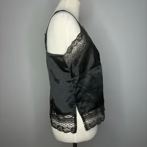 Secret Fantasies- Black Tank Top with Lace Details thumbnail 2
