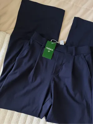 NWT HALARA Navy Wide-Leg Trousers thumbnail 2