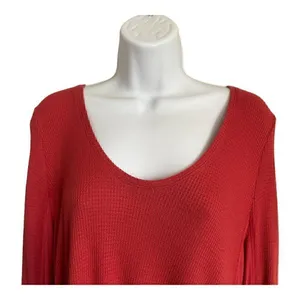 EUC FREE PEOPLE We The Free Malibu Waffle Knit Thermal in Washed Red - Size S thumbnail 6