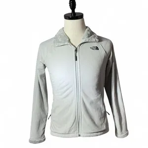 The North Face Osito Hybrid Full Zip Fleece Jacket Womens Small Gray Mock Neck thumbnail 4