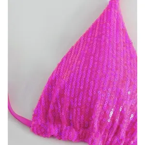 Amy Babe Sequin Halter Bikini Set Swimsuit Cheeky Pink Womans' S thumbnail 5