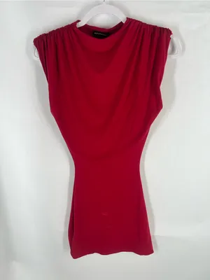 Mars The Label Red Draped Shoulder Mini Dress UK 4 / US 0 thumbnail 2