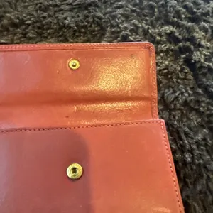 red Coach leather bifold wallet. thumbnail 5
