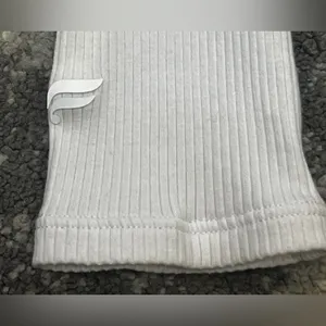Fabletics Daily white ribbed long-sleeve square-neck crop top Size XL thumbnail 3