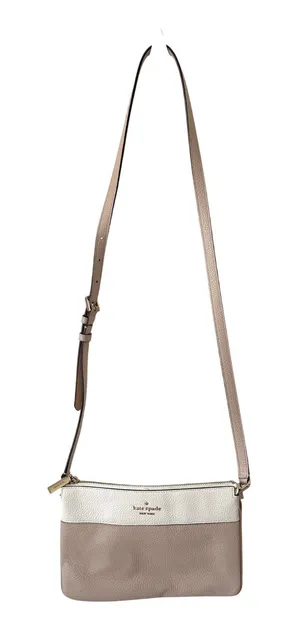 Kate Spade Soft Leather Shoulder Crossbody Purse Handbag Cream Pink 10"x7"x4" thumbnail 1