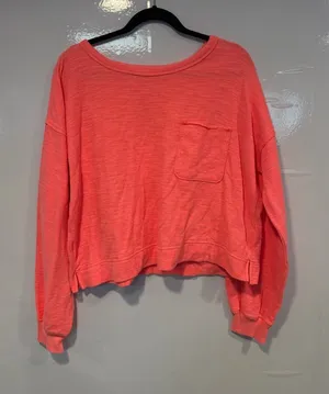 Bright pink crop aerie pocket‎ long sleeve thumbnail 1
