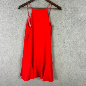 Pearle 88 Cami Dress Women XS Red Mini Ruffle Hem Coquette Y2K Night Out Boho‎ thumbnail 3