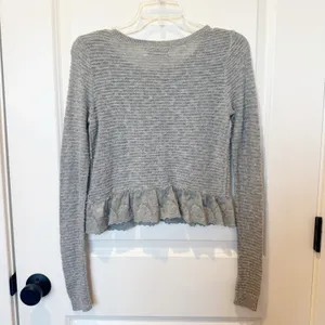 Abercrombie & Fitch Y2K Lace Trim Long Sleeve Top Size Small 2010 Mall Brand thumbnail 4