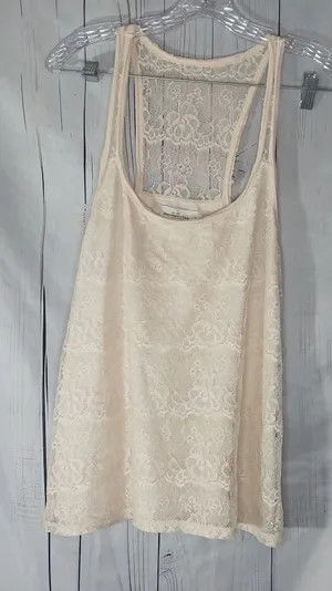 Abercrombie & Fitch Boho Y2K Lace Racerback Tank Top thumbnail 1